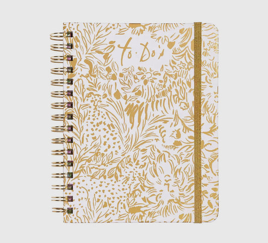 Lilly Pulitzer To Do Planner-Gold Metallic Dandy Lions