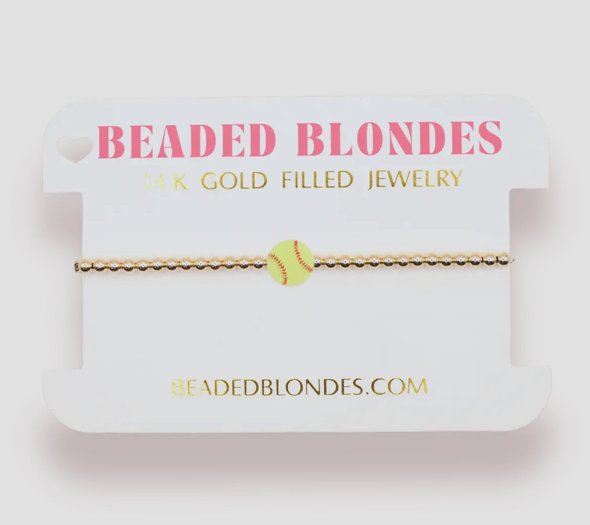 Beaded Blondes Softball Bracelet-Petite