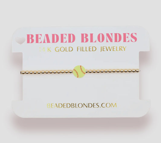Beaded Blondes Softball Bracelet-Petite