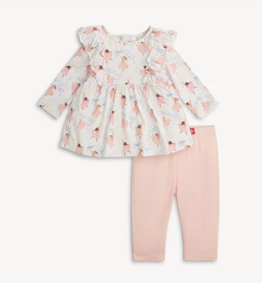 Magnetic Me Pretty Plies Modal Dress With Ruffles + Legging Set