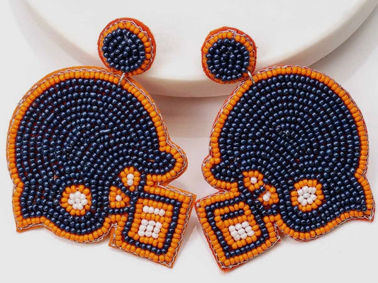 The Royal Standard Earrings-Navy & Orange Helmet