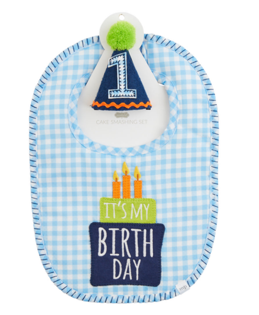 Mudpie Blue Gingham Cake Smash Set