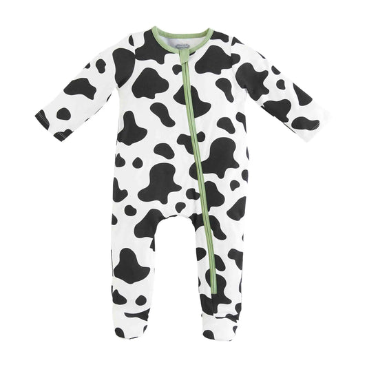 Mudpie Cow Print Sleeper (3-6 months)