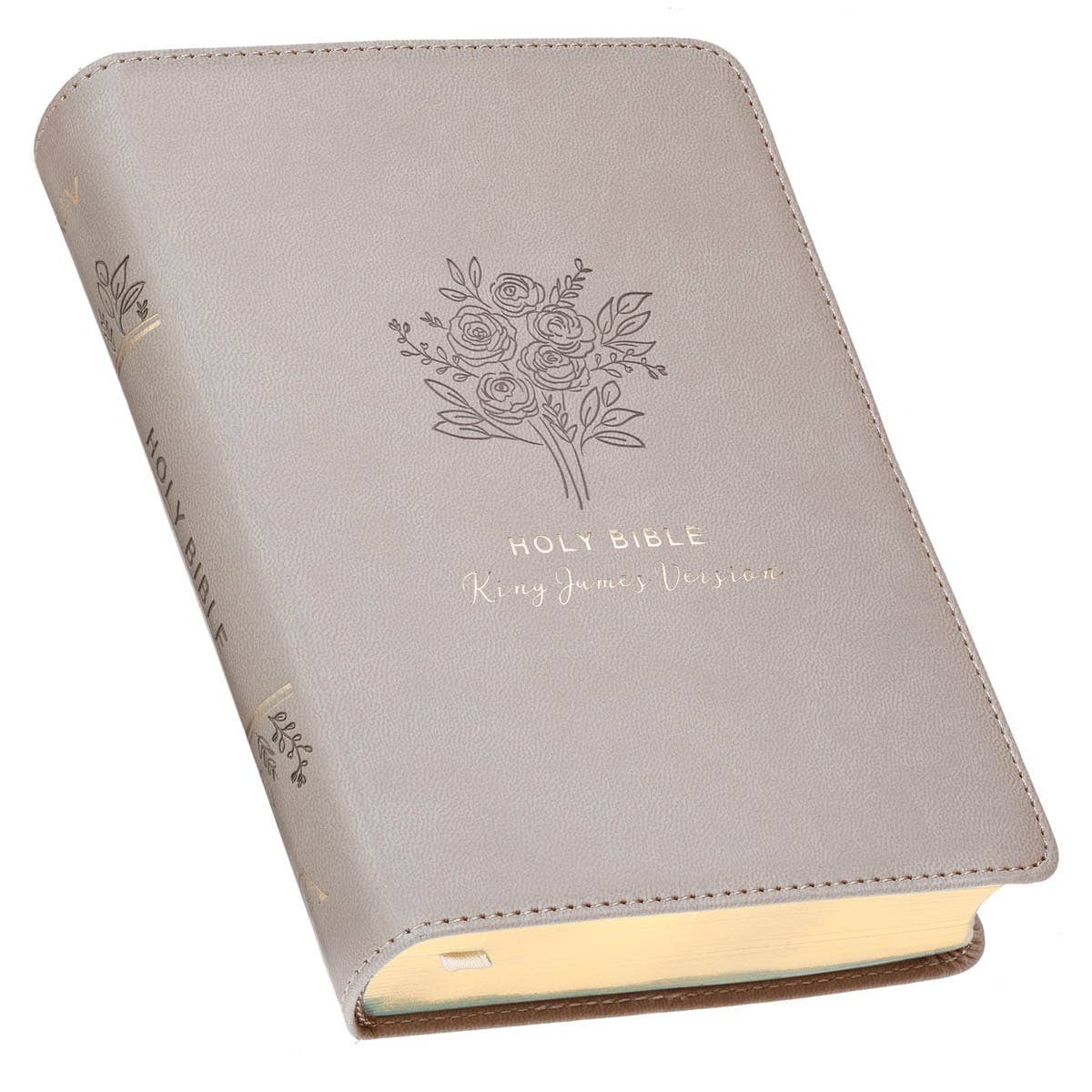 Christian Art Gifts KJV Bible Compact-Faux Leather, Taupe