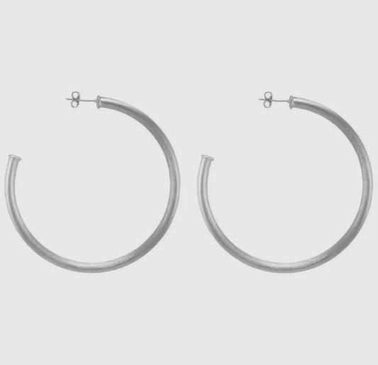 Sheila Fajl Small Everybody's Favorite Hoops-Brushed Silver Plated