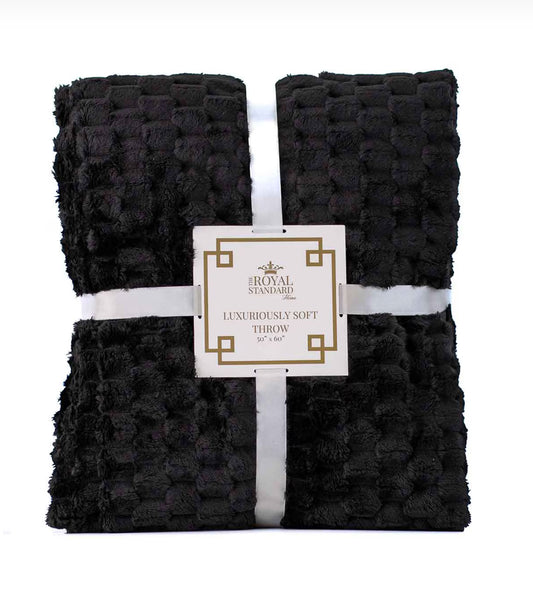 The Royal Standard Honeycomb Luxury Throw-Black