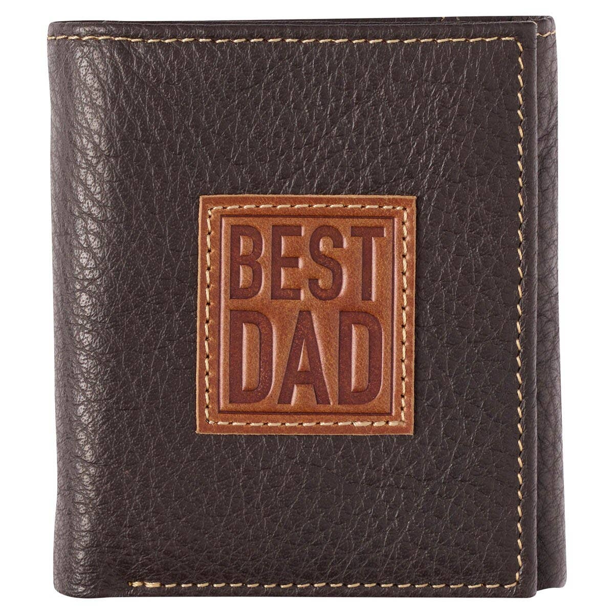 Christian Art Gifts Brown Leather Wallet-Best Dad