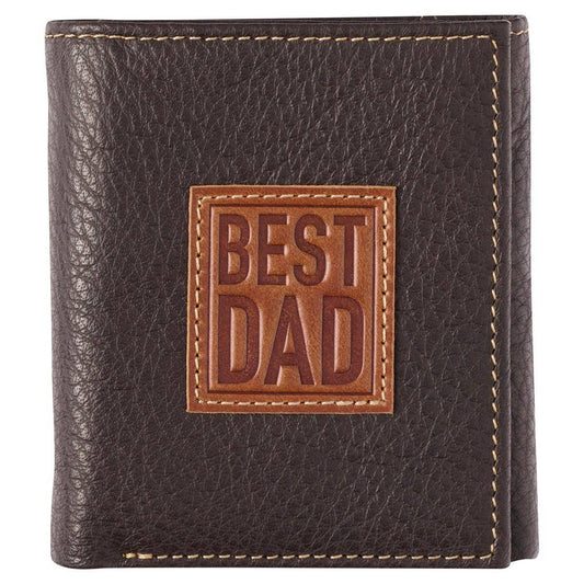 Christian Art Gifts Brown Leather Wallet-Best Dad