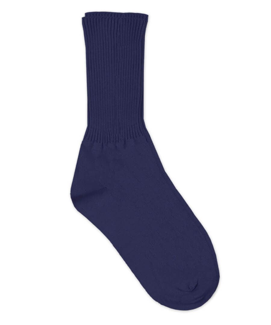 Jefferies Socks Smooth Toe Ribbed Cotton Crew Socks-Navy (Toddler)