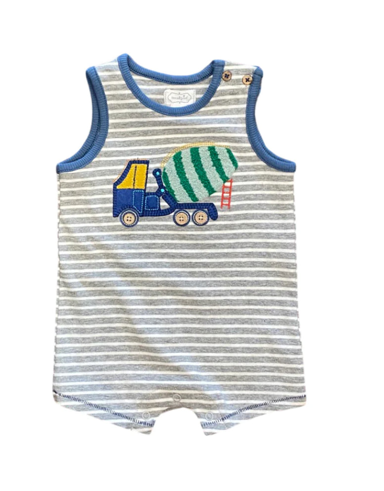 Mudpie Cement Truck Romper (3-6 months)