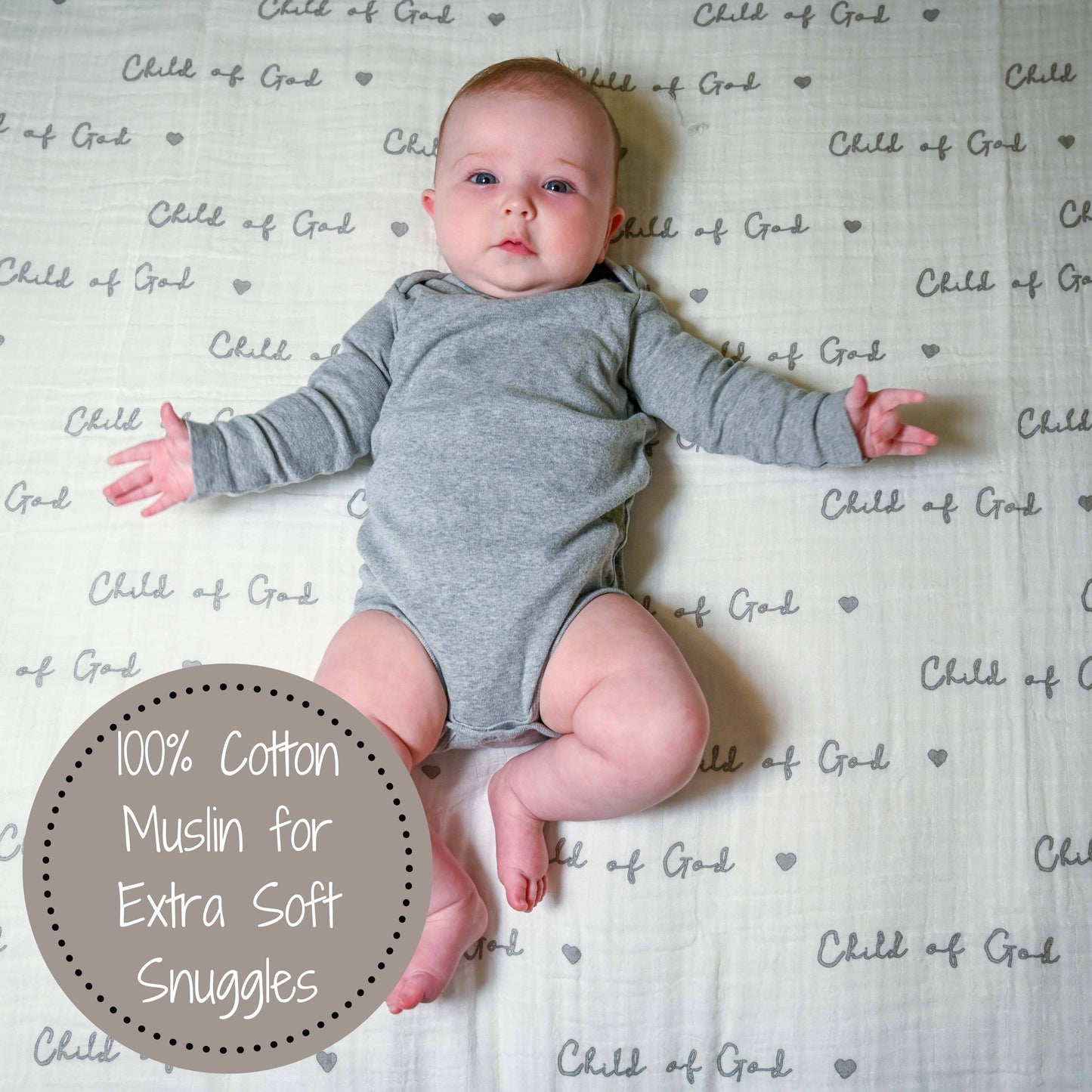 LollyBanks Baby Muslin Swaddle Blanket-Child of God