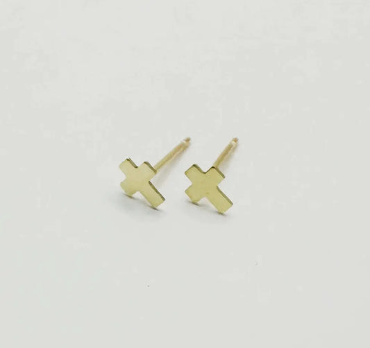 Erin Gray Classic Cross Studs-14k Gold-Filled