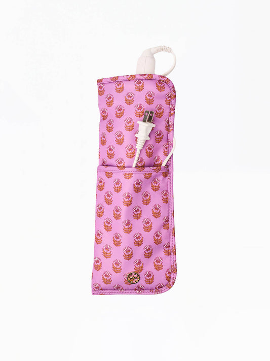 Mary Square Hot Tools Cover-Pink Floral Block