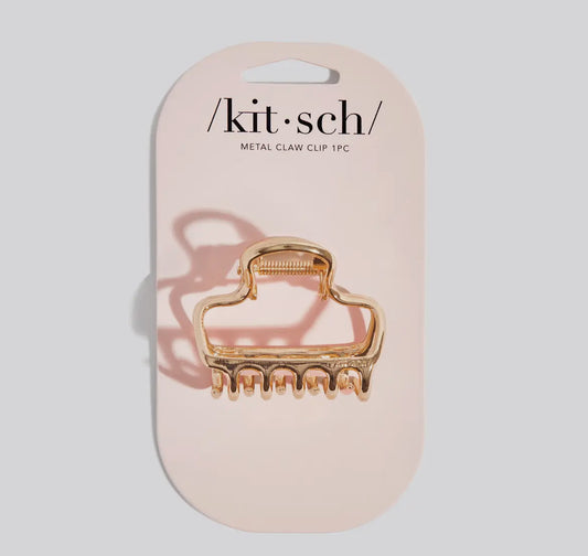 Kitsch Metal Medium Open Shape Puffy Claw Clip-Gold