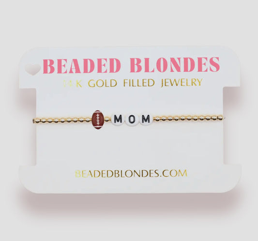 Beaded Blondes Football Mom Bracelet-Standard