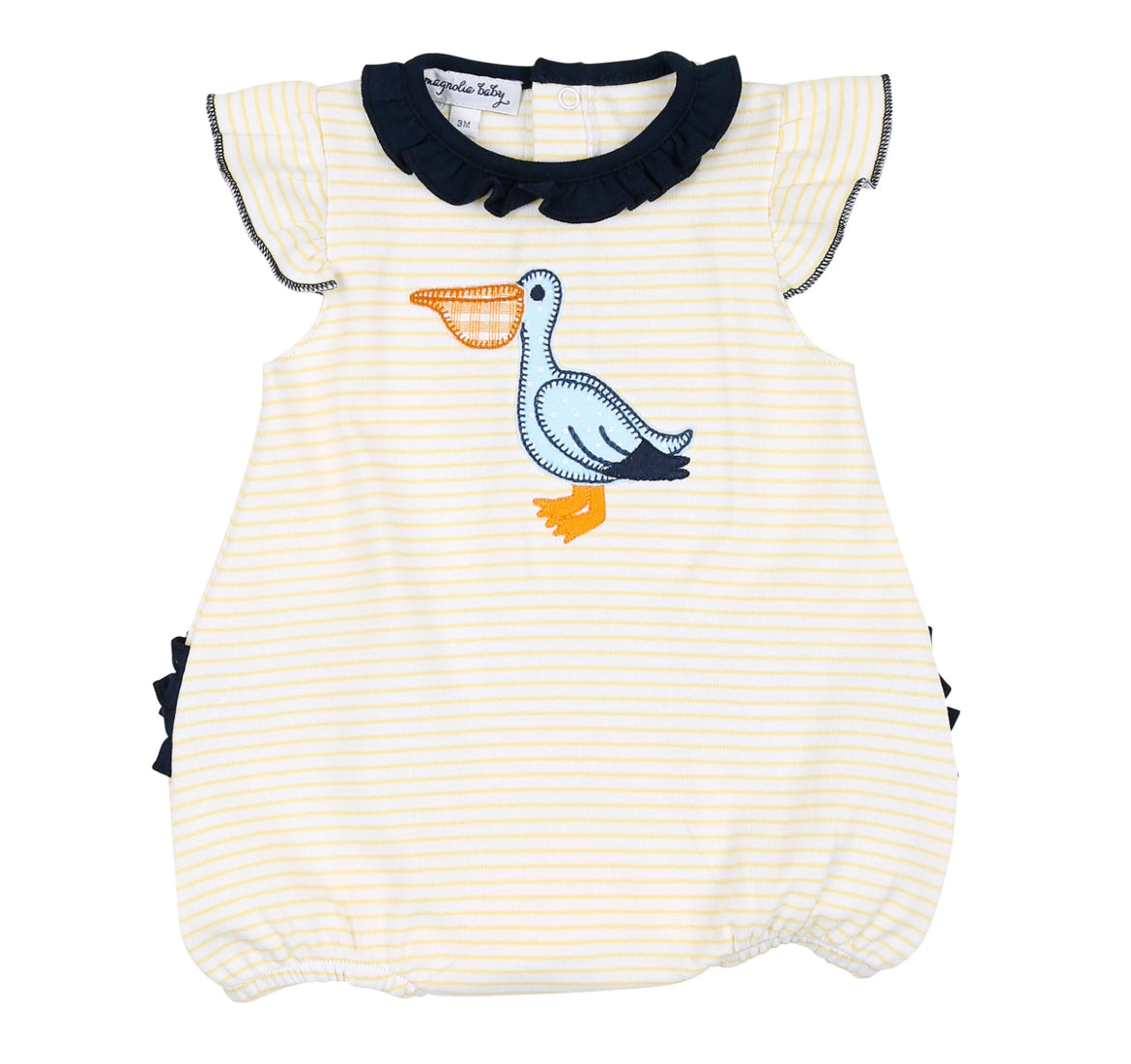 Magnolia Baby Ruffle Sleeve Pelican Bubble (6 months)