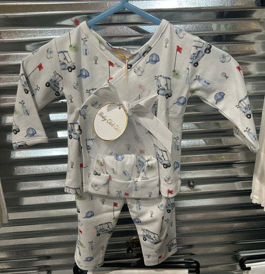 Baby Club Chic Golf Club Printed Take Me Home with Hat Set
