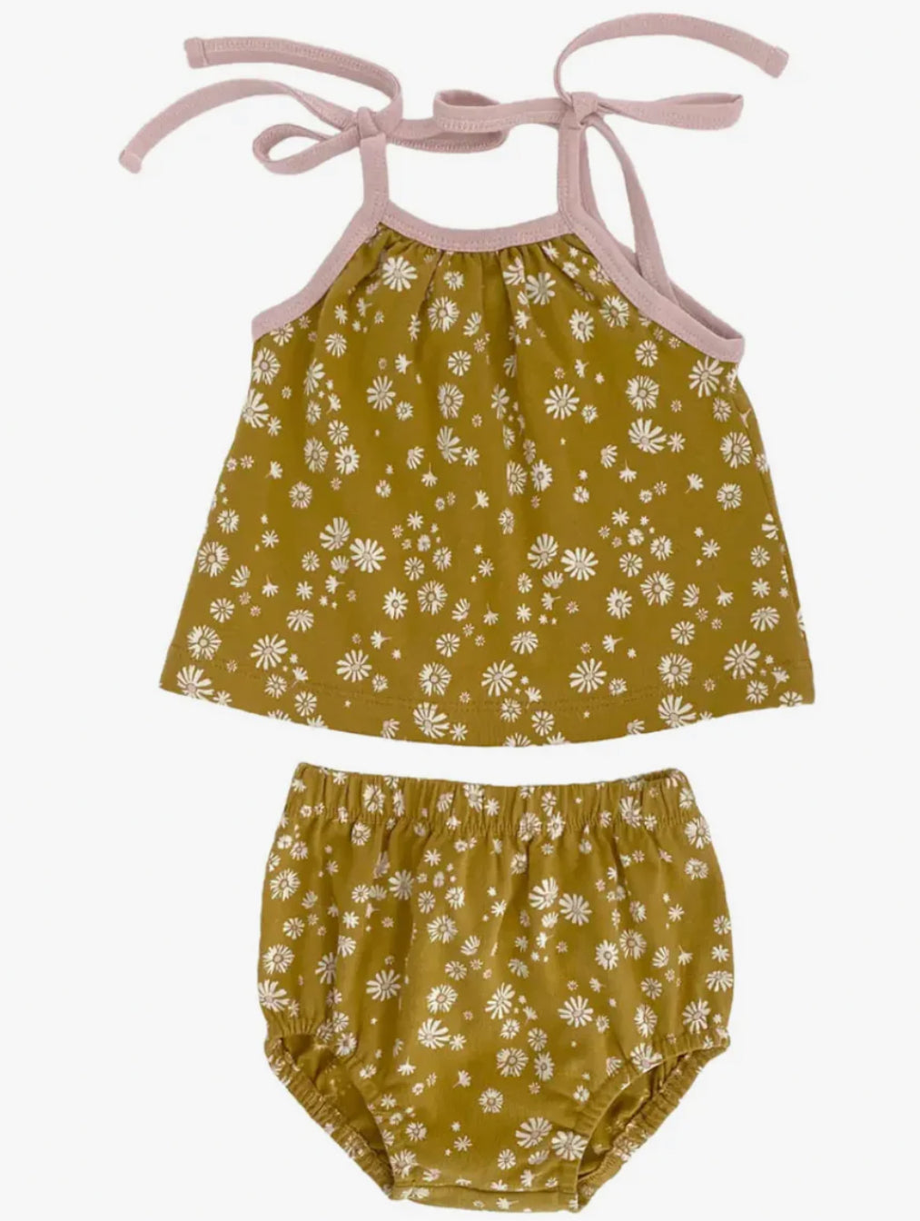 City Mouse Mustard Daisy Tank and Bloomer Set