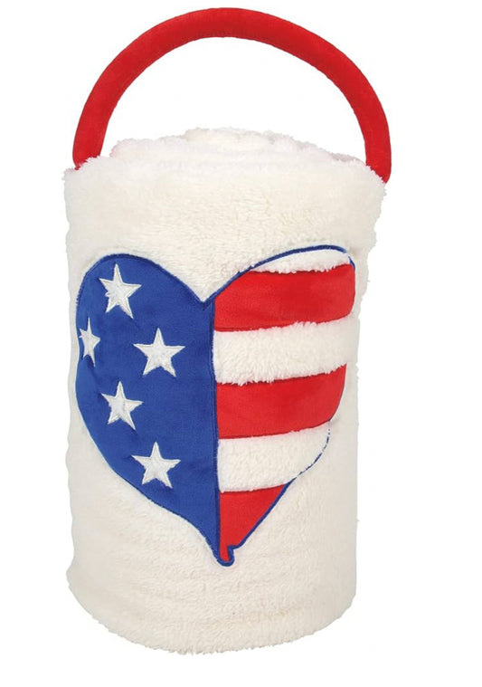 Snow Throws Heart Flag Blanket