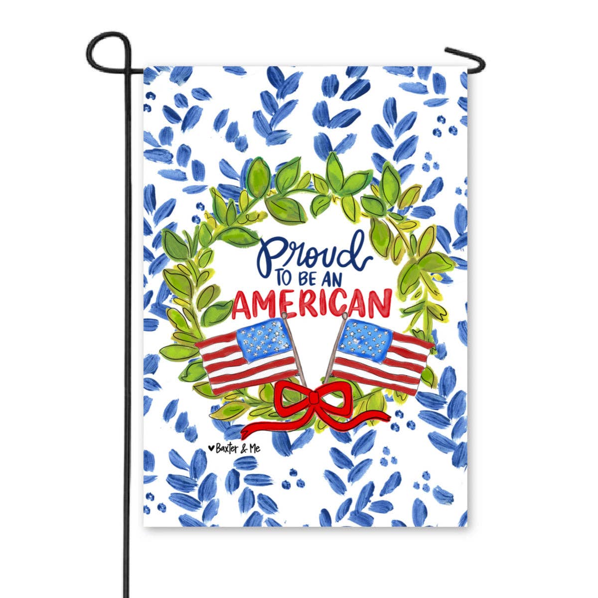 Baxter & Me Garden Flag-Proud to Be an American