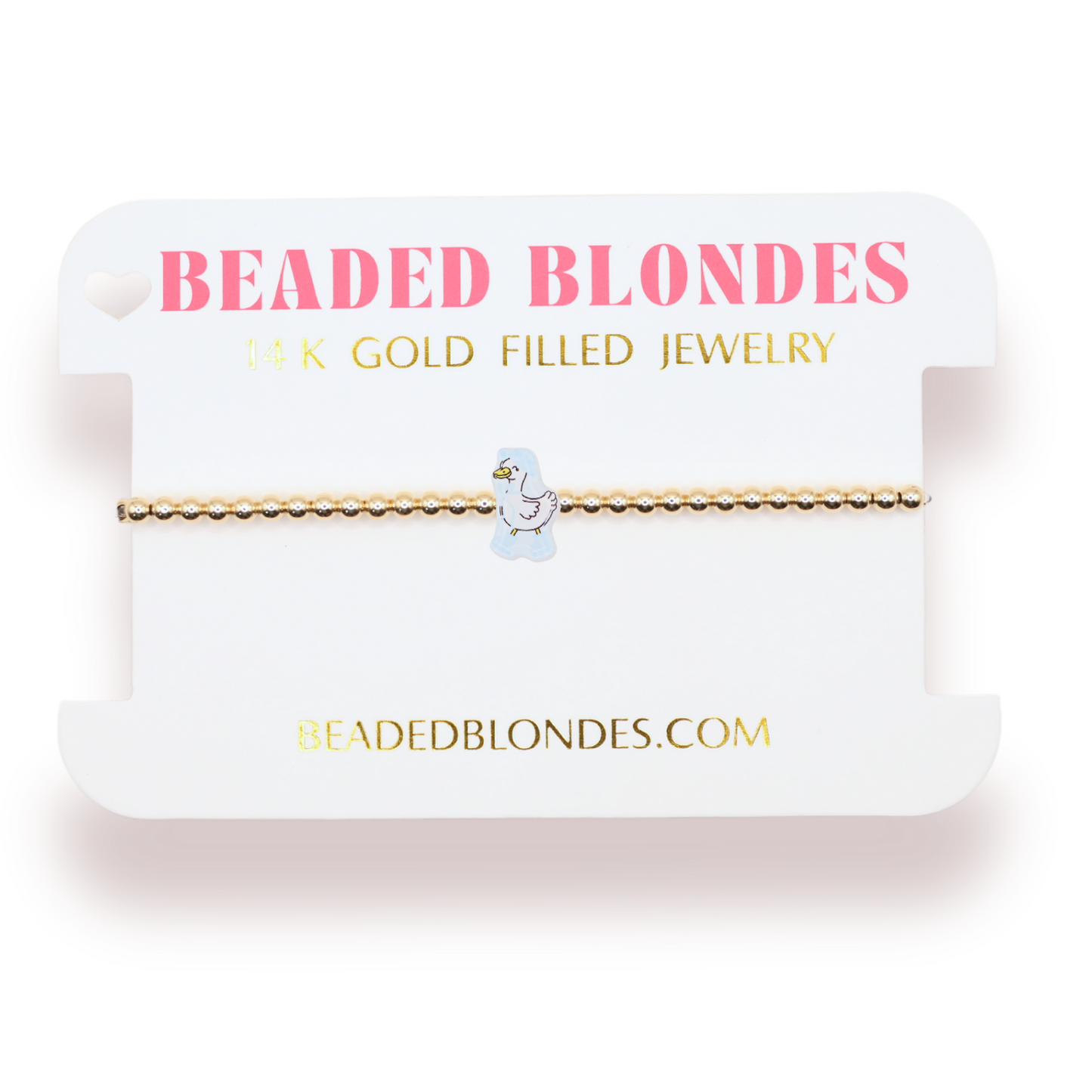 Beaded Blondes Blue Mama Goose Bracelet in Gold-Standard