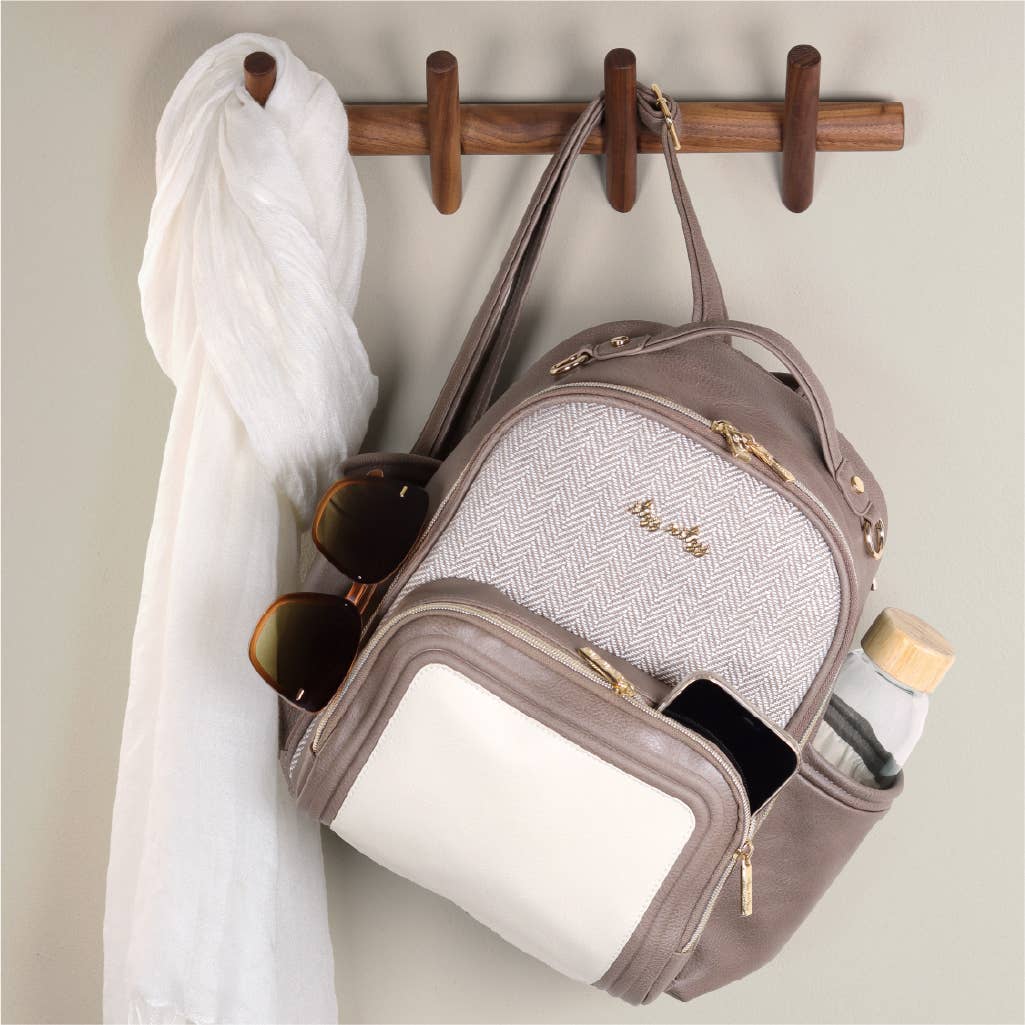 Itzy Ritzy Vanilla Latte Itzy Mini Plus Diaper Bag Backpack
