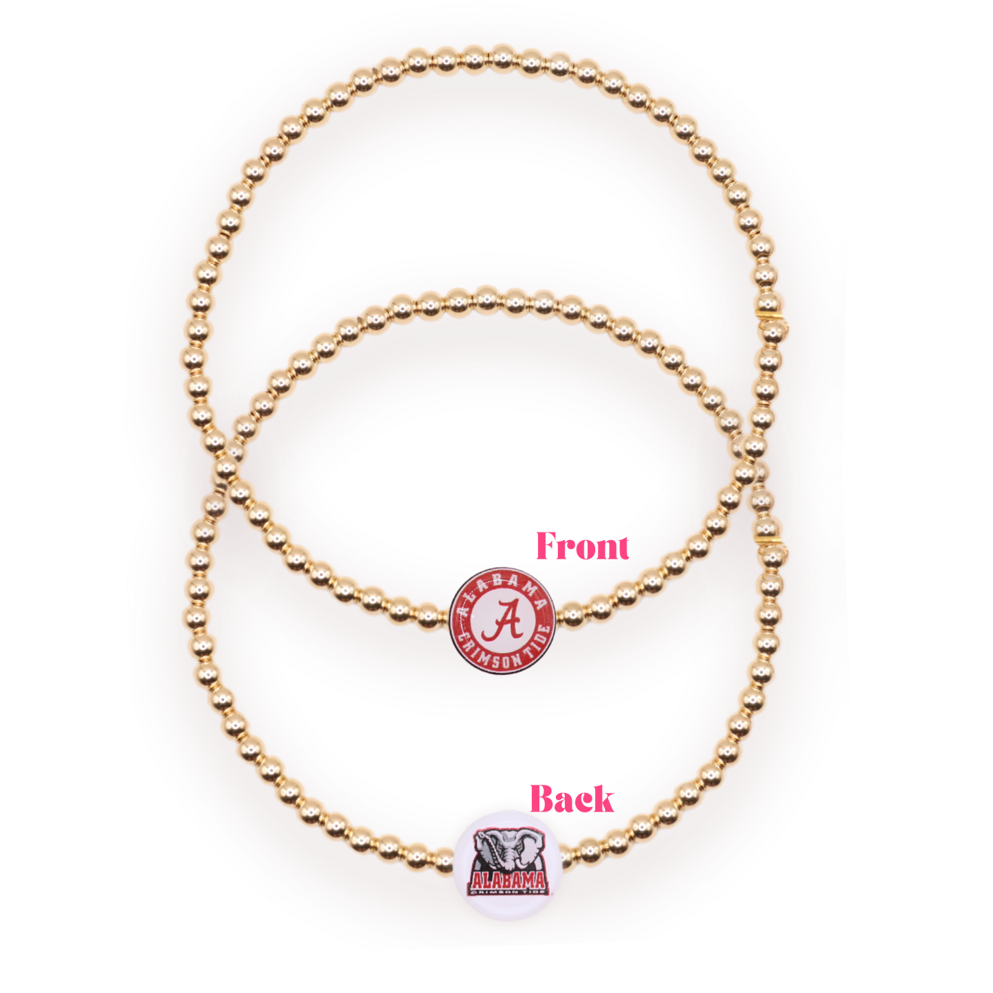 Beaded Blondes Alabama Logo Flip Bracelet on Gold-Standard