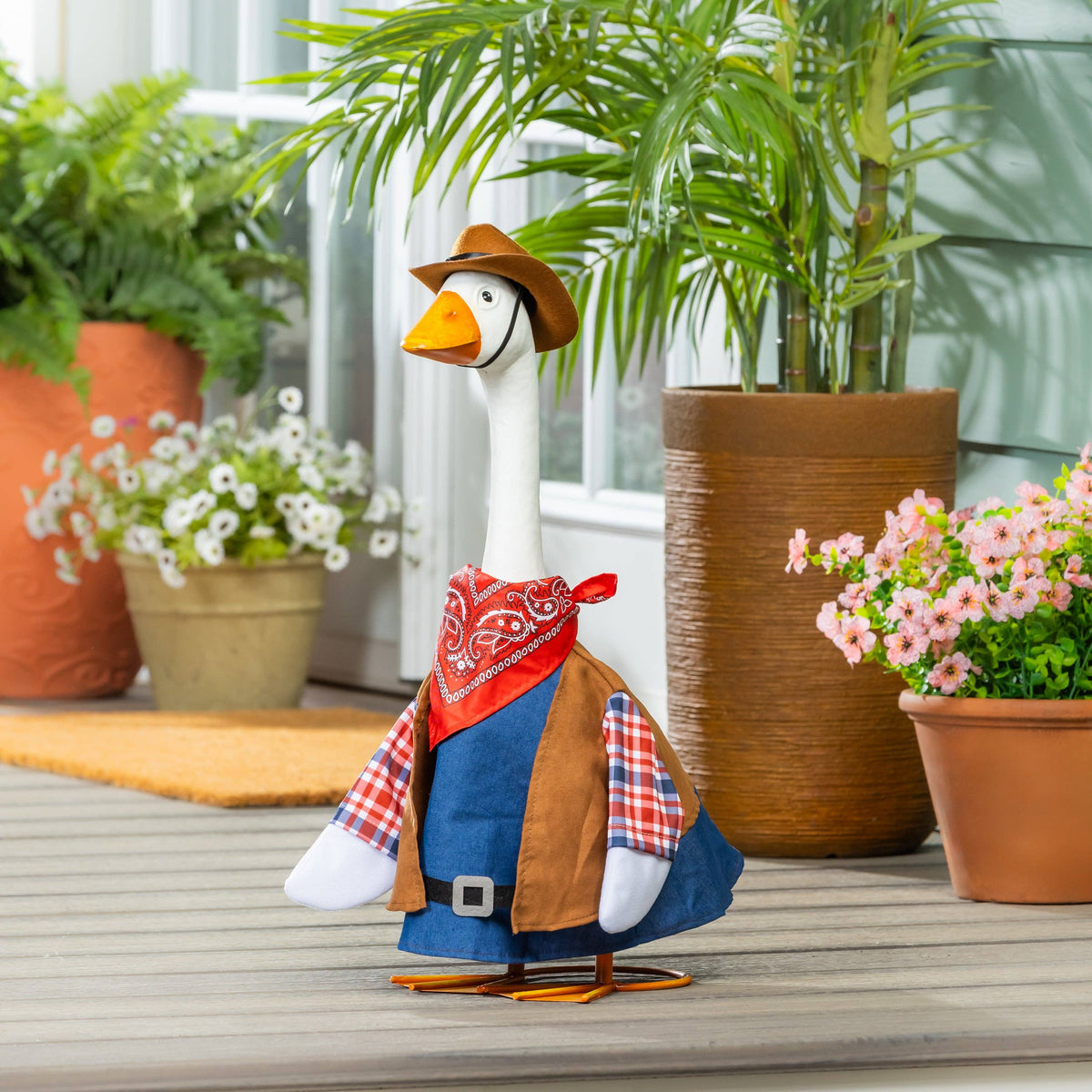 Evergreen Enterprises Giddy the Porch Goose Statue-Metal