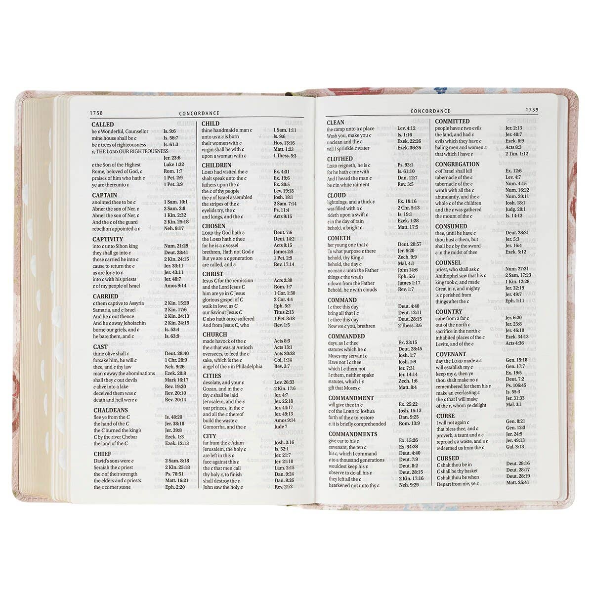 Christian Art Gifts KJV Bible Giant Print Standard-size Faux Leather Floral Print