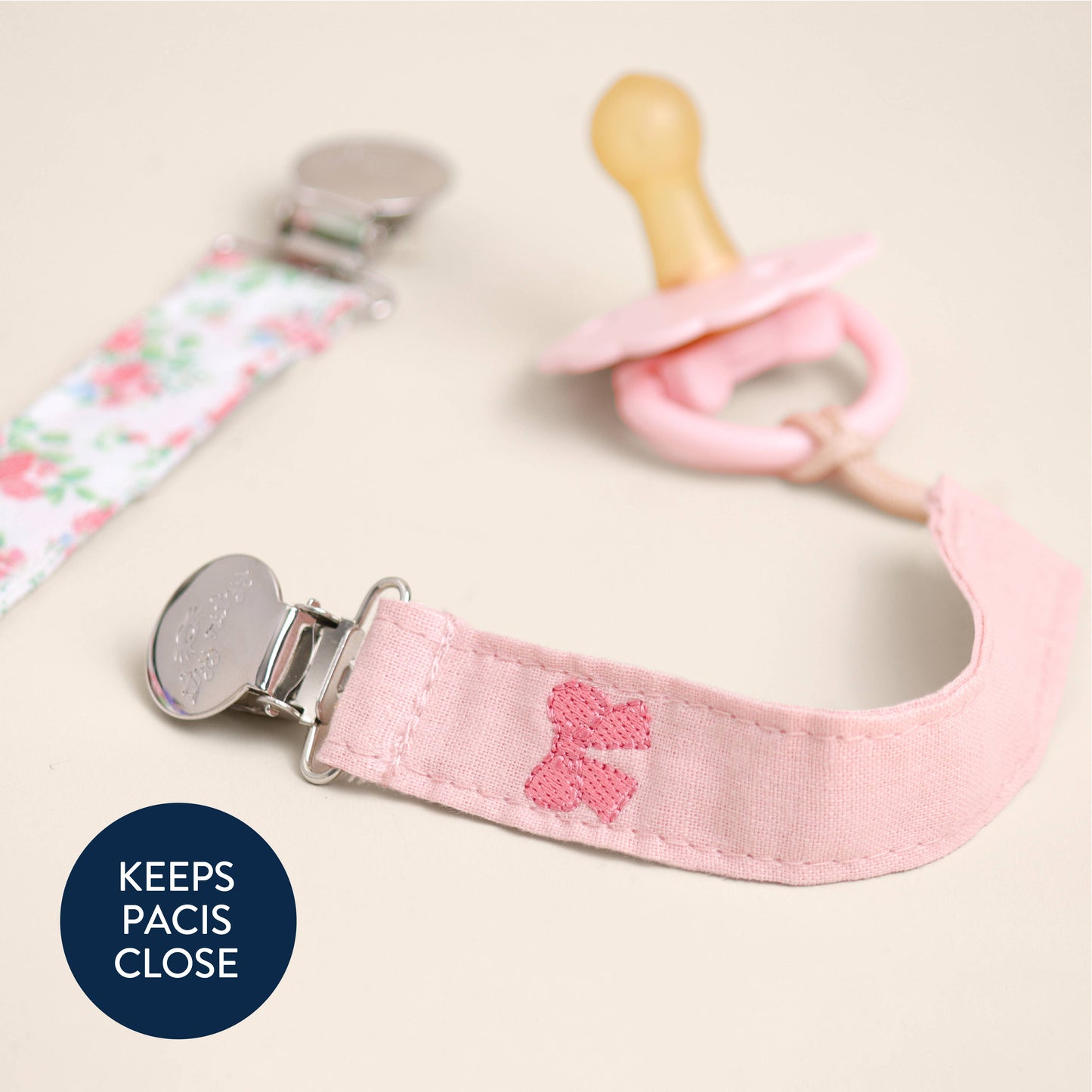Itzy Ritzy Itzy Clip Fabric Pacifier Strap-Bow