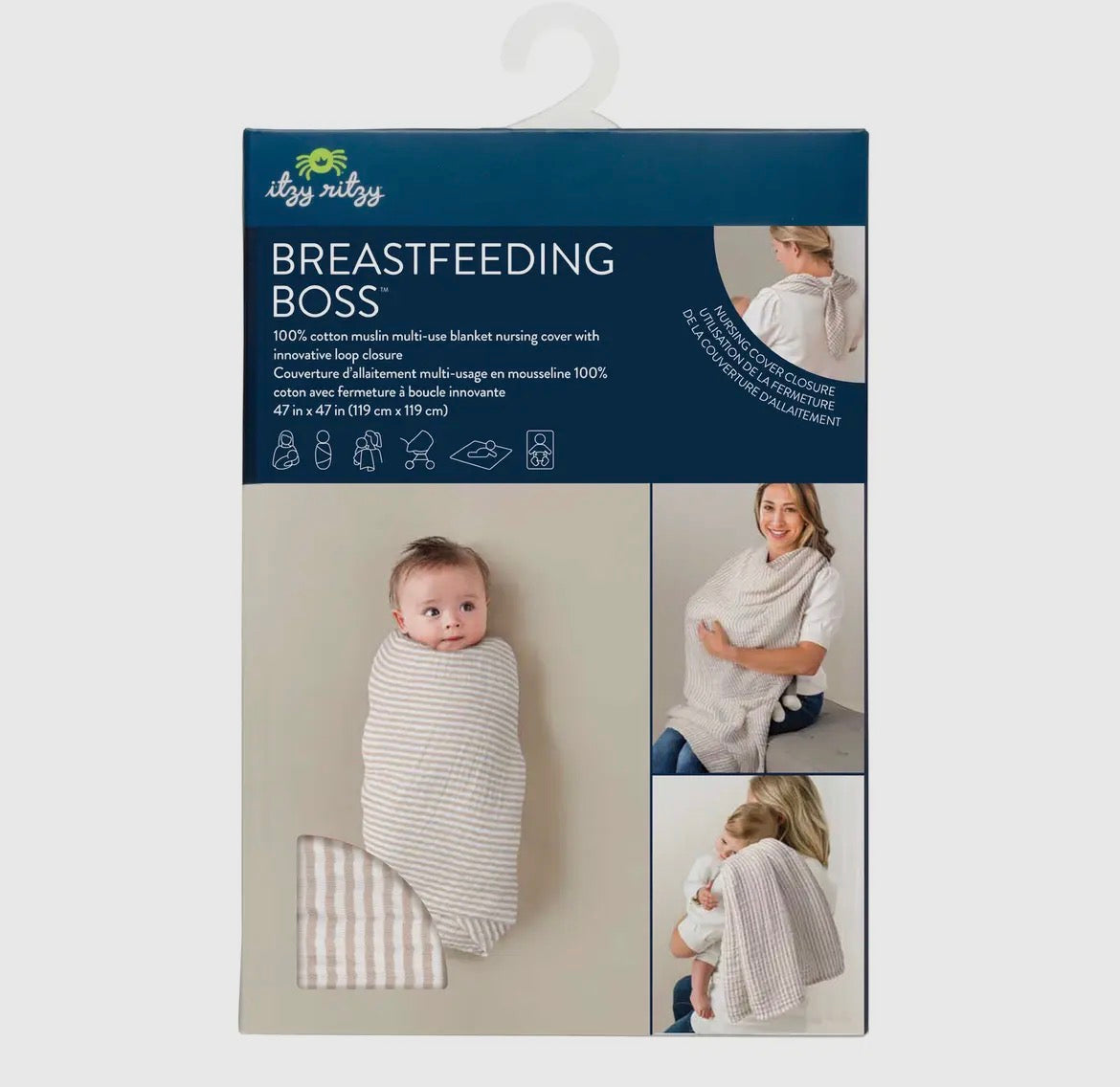 Itzy Ritzy Breastfeeding Boss-Chai Stripe