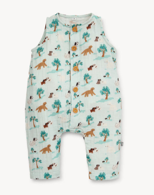 Magnetic Me Central Bark Cotton Gauze Magnetic Sleeveless Romper