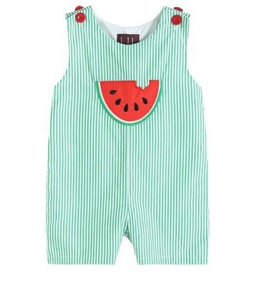 Lil Cactus Green Striped Watermelon Romper (6-12 months)