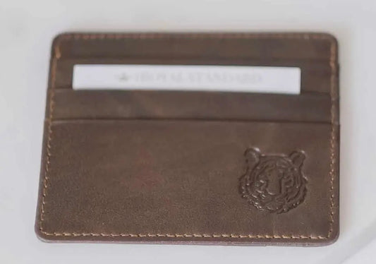 The Royal Standard Tiger Leather Embossed Slim Wallet
Dark Brown (3.5x4)