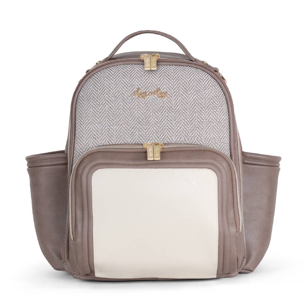 Itzy Ritzy Vanilla Latte Itzy Mini Plus Diaper Bag Backpack