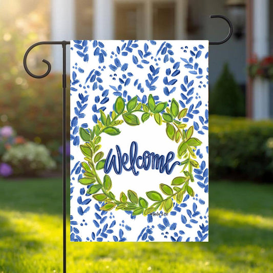 Baxter & Me Garden Flag-Willow & Green Welcome