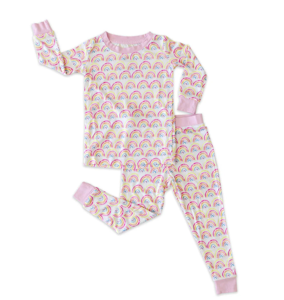 Little Sleepies Pastel Rainbows Two-Piece Pajama Set (2T)