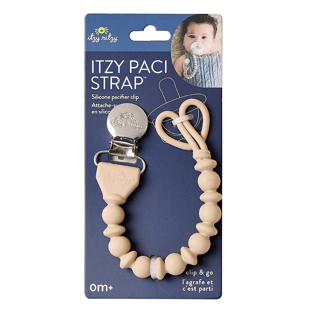 Itzy Ritzy Paci Strap Silicone One-Piece Pacifier Clip-Toast