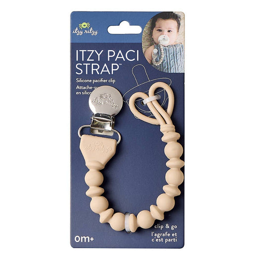 Itzy Ritzy Paci Strap Silicone One-Piece Pacifier Clip-Toast
