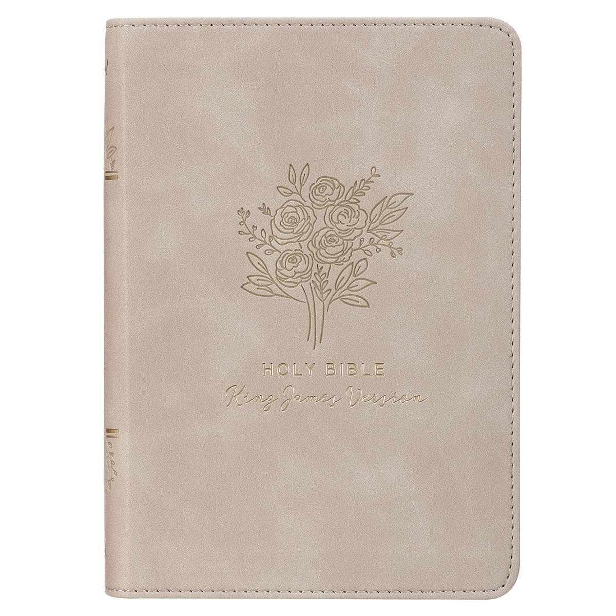 Christian Art Gifts KJV Bible Compact-Faux Leather, Taupe