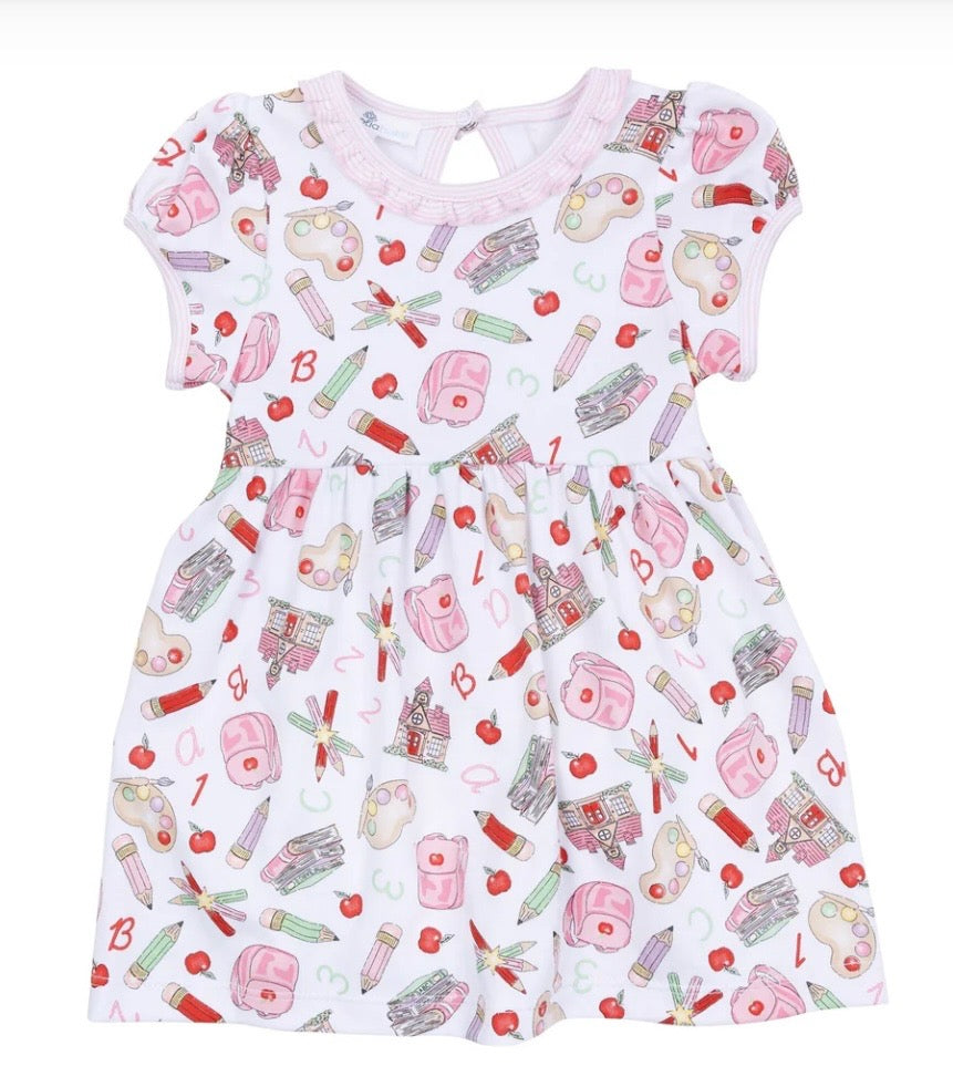 Magnolia Baby School Day Sweetness Short Sleeve Dress-Pink