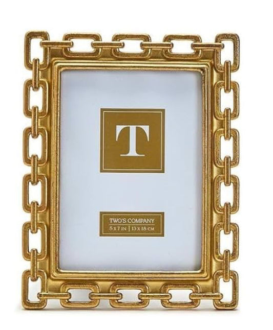 Two’s Company Gold Chain Photo Frame (5x7)