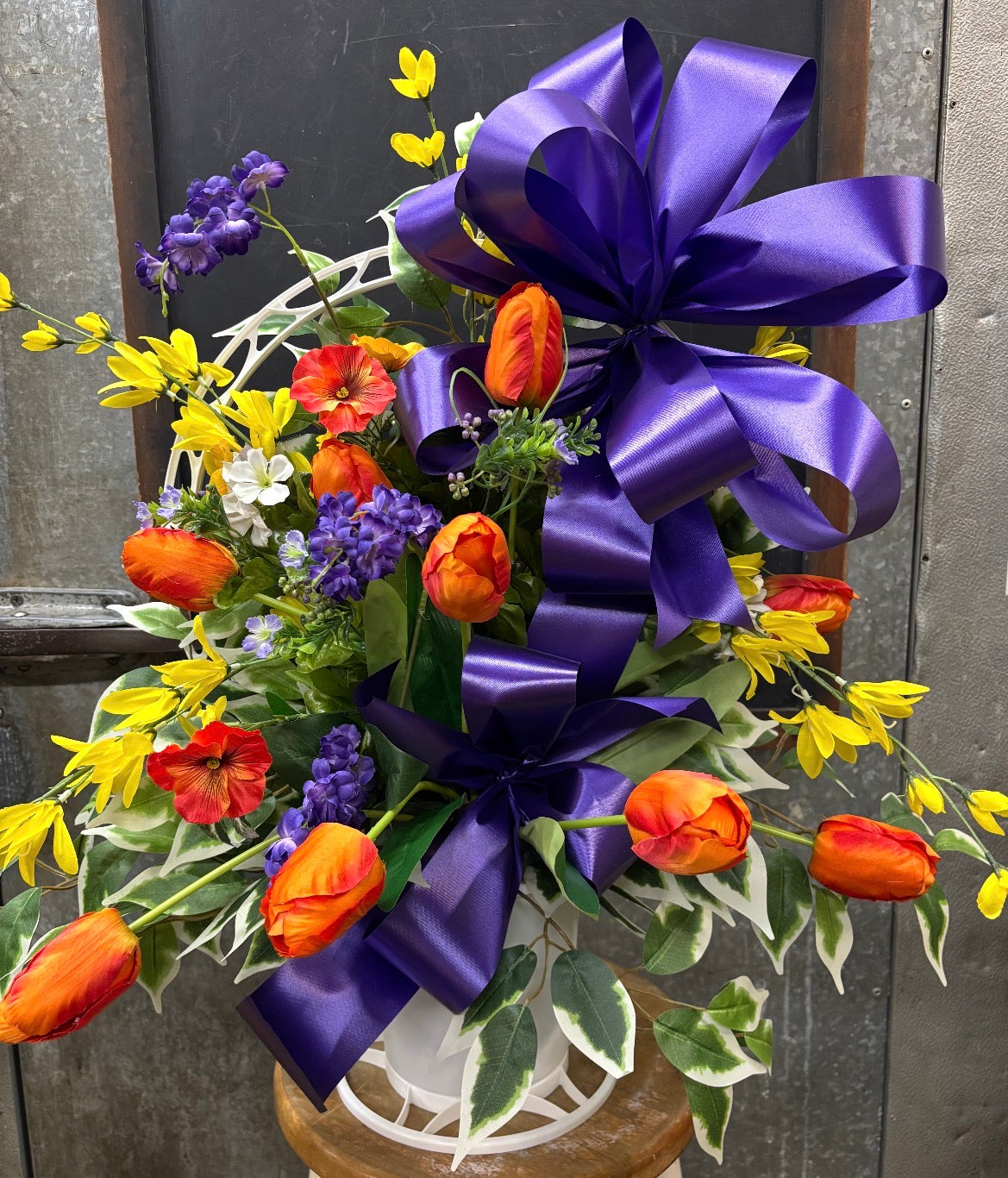 Wild Flower Silk Bereavement Basket