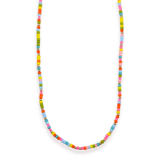 Beaded Blondes Rainbow Sprinkle Necklace-16 inch