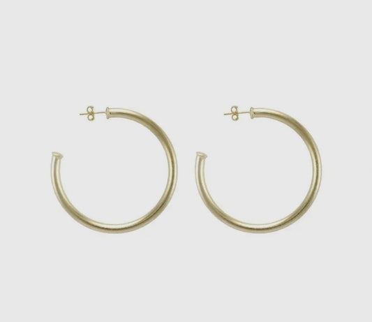 Sheila Fajl Petite Everybody's Favorite Hoops-Brushed 18K Gold Plated