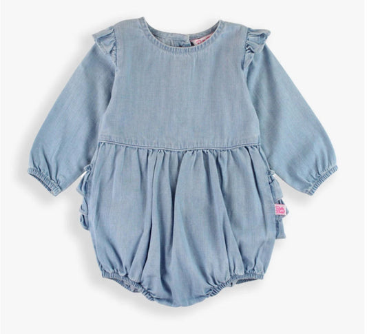 Rufflebutts Long Sleeve Flutter Bubble Romper (3-6 months)