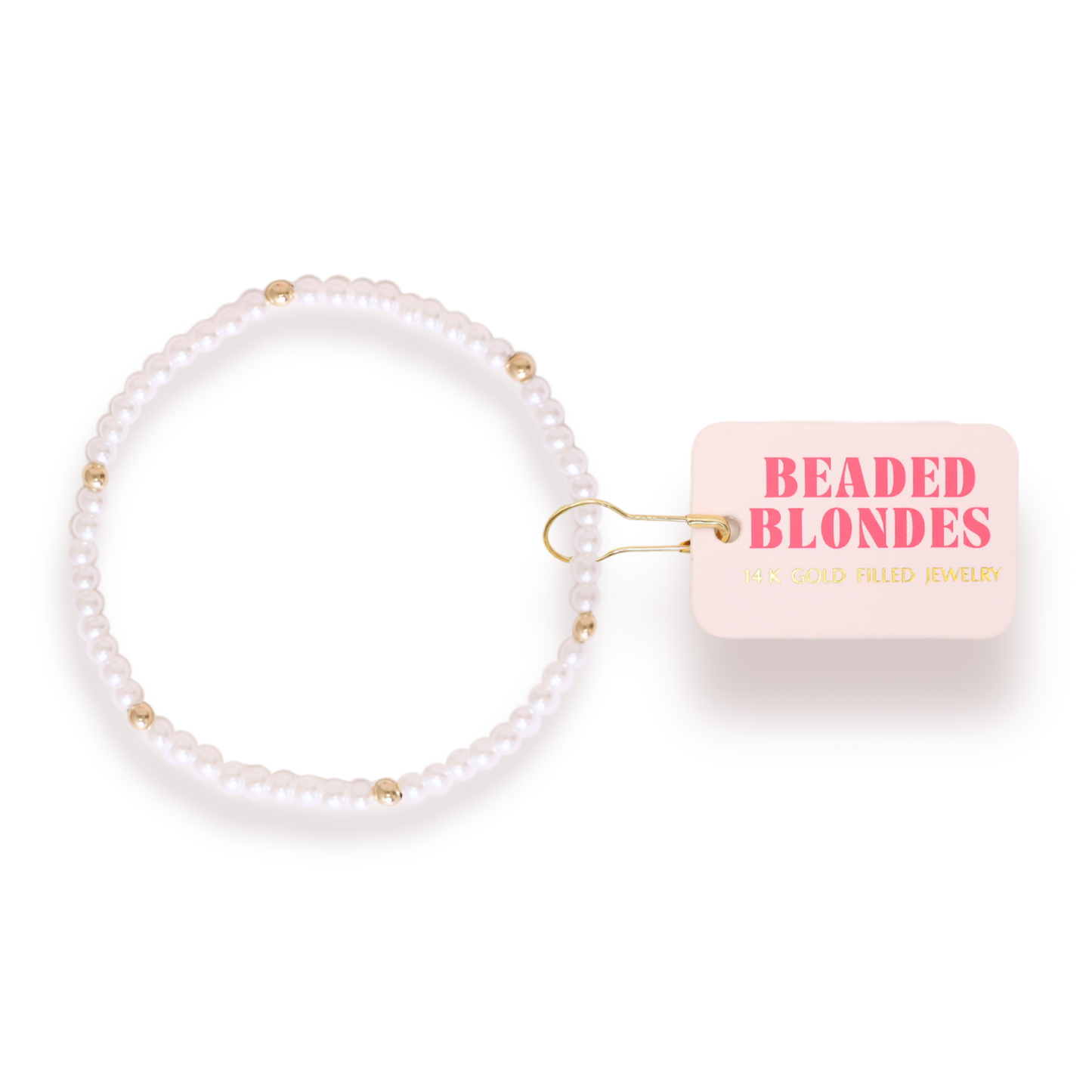 Beaded Blondes Lilly Pearl Bracelet in Gold-Standard
