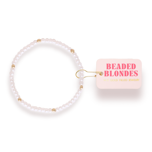 Beaded Blondes Lilly Pearl Bracelet in Gold-Standard