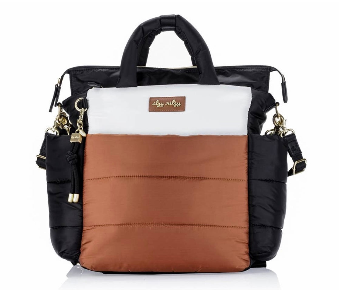 Itzy Ritzy Dream Convertible Diaper Bag-Coffee & Cream