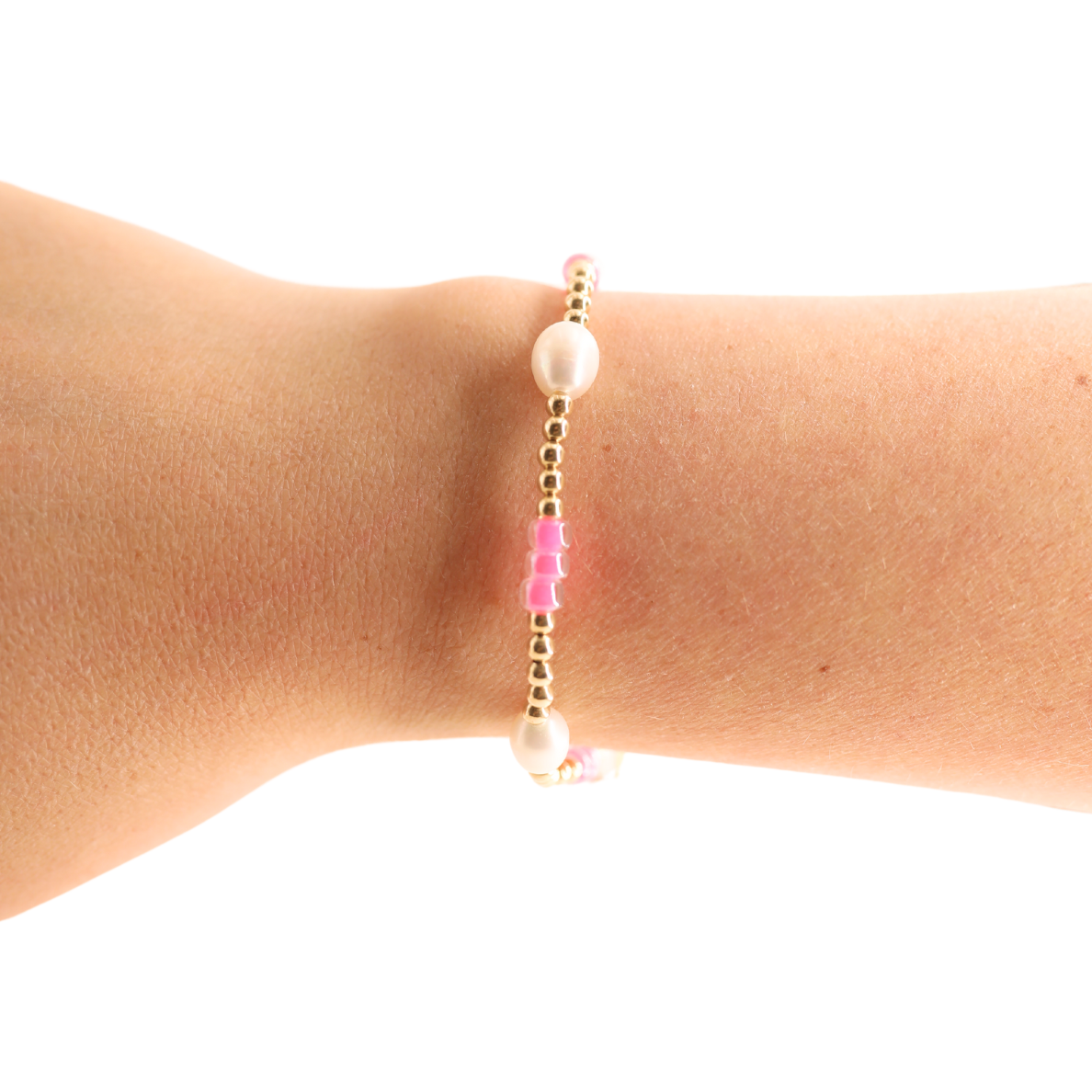 Beaded Blondes Hot Pink Pearl Poppi Bracelet-Standard